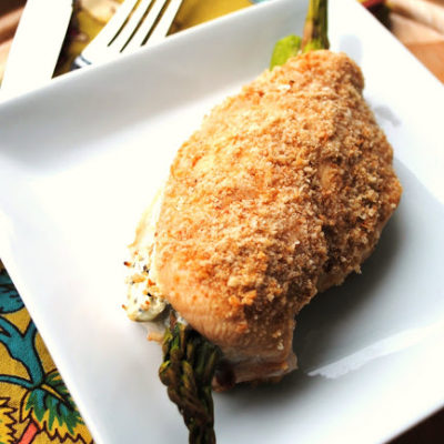 Chicken Breasts Stuffed with Cheese, Tomato and Asparagus