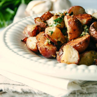 Garlic Roasted Potatoes with Cilantro and Lemon