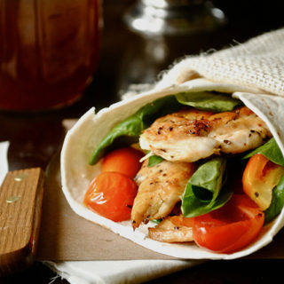Chicken, Spinach, and Tomato Wrap