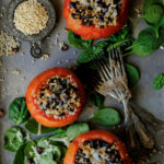 Spicy Couscous and Black Bean Stuffed Tomatoes