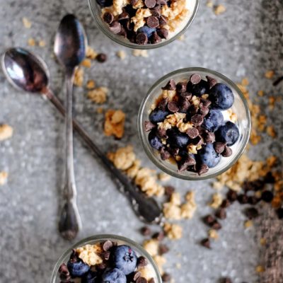 Blueberry and Chocolate Chip Yogurt Parfait