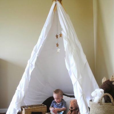 Neutral Playroom with No-Sew Teepee