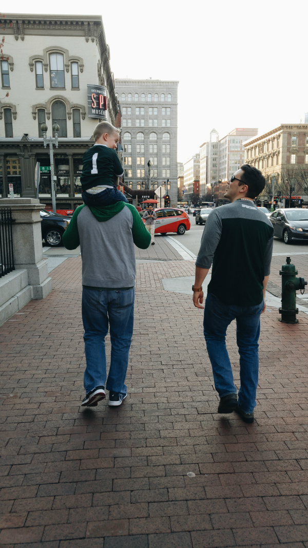 having a yelling match through the streets of D.C. with Uncle Kiel